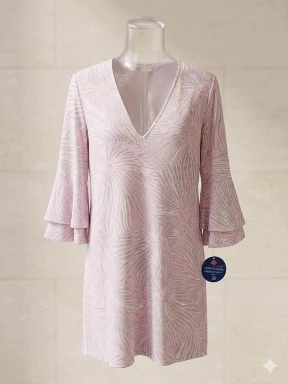 La Mer Luxe Pink Floral-Print Midi Dress